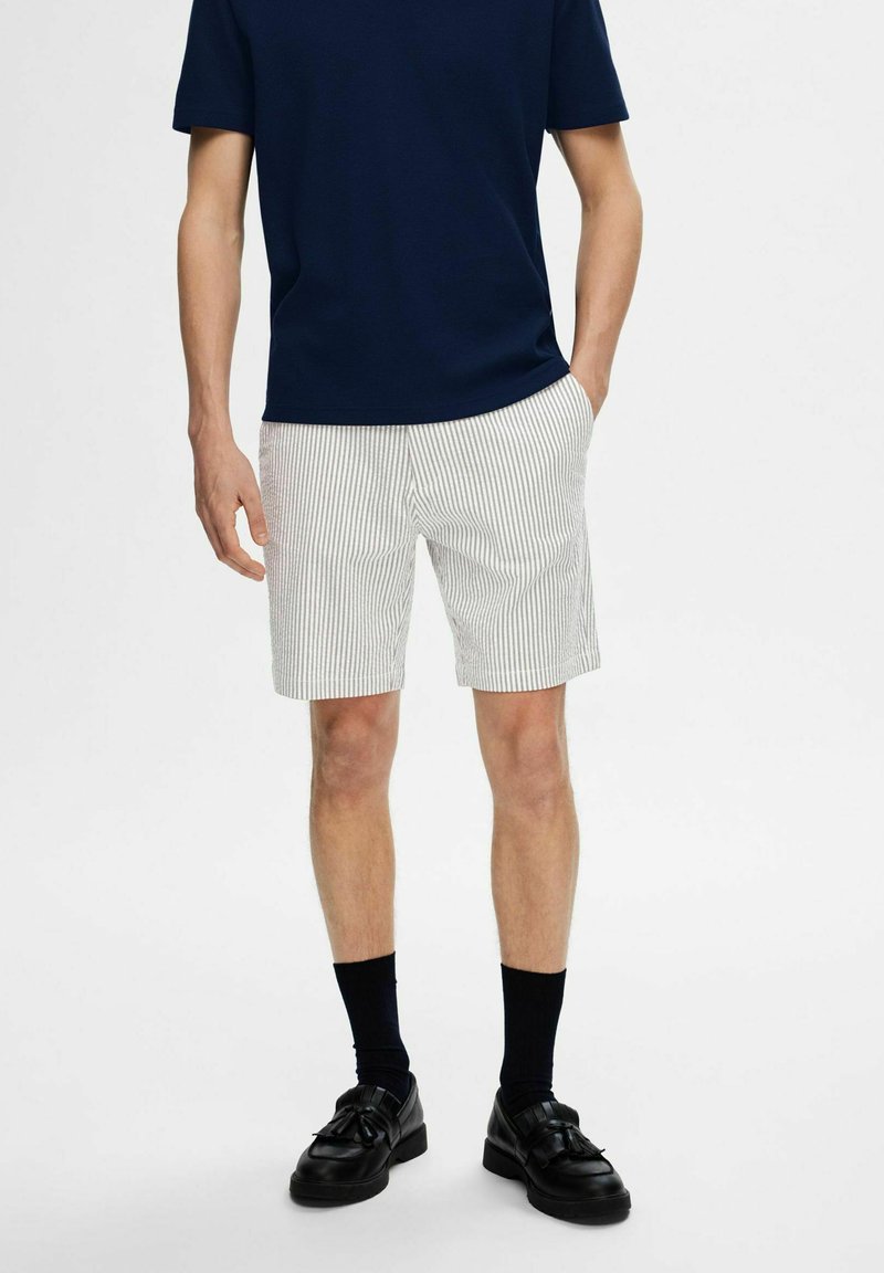 Short H&M Seersucker - Homme Taille 30, Marine, Occasion En Très Bon état