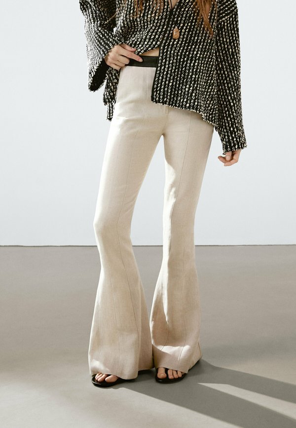 FLARED  - Bootcut jeans - mottled beige