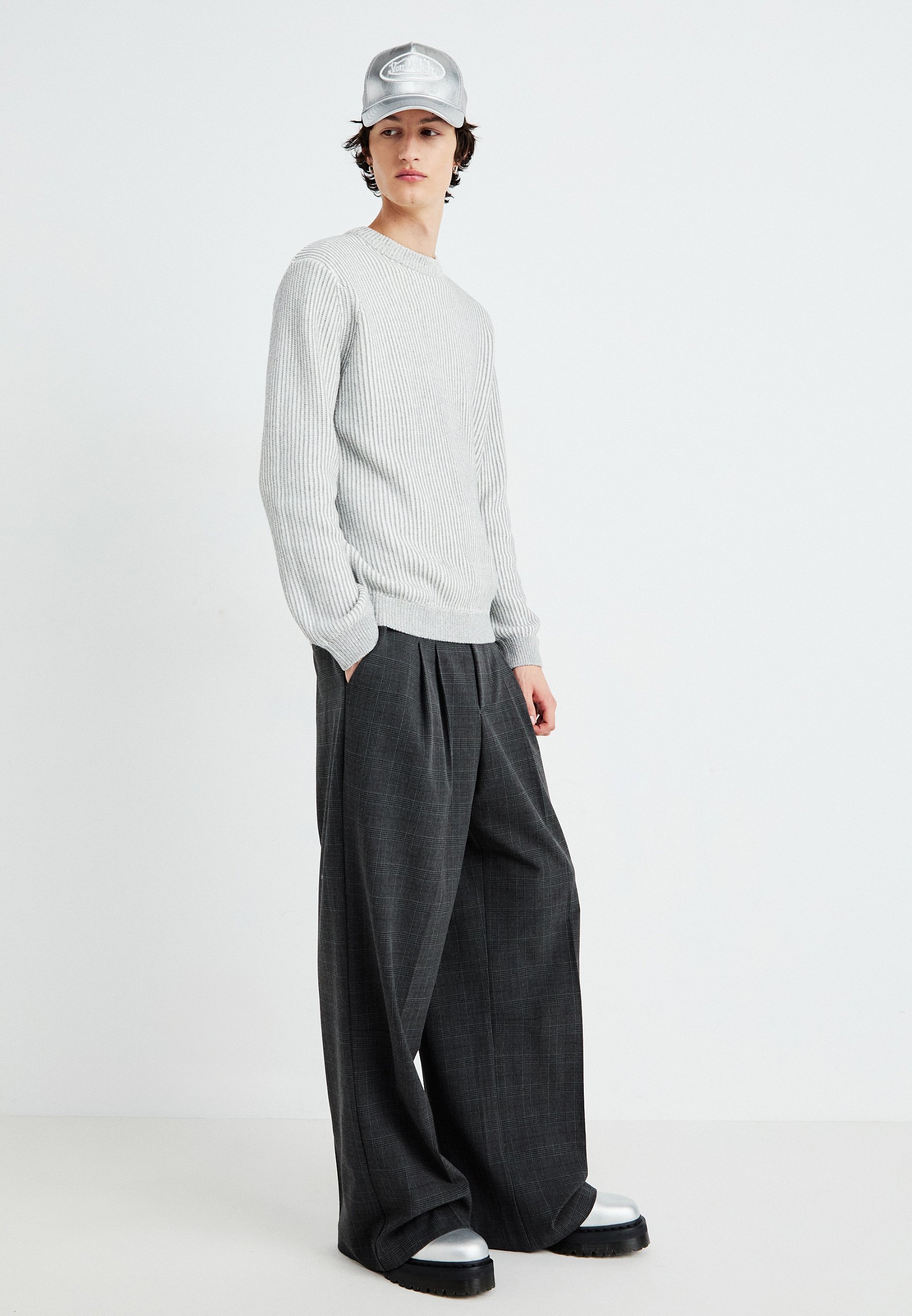 Jaded London CHECK GOLIATH SUIT TROUSER - Trousers - grey