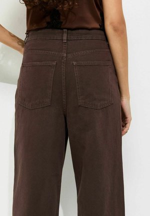 New Look, DARK  ADALAE HIGH WAISTED WIDE LEG JEANS - Wide Leg - dark brown