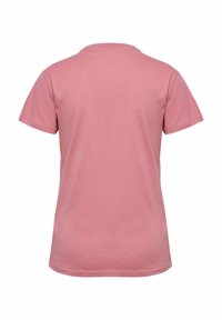 Kortermet t-shirt i blød pink bomuld, med rund hals og lige kant. Glat tekstur uden synlige mønstre eller detaljer.