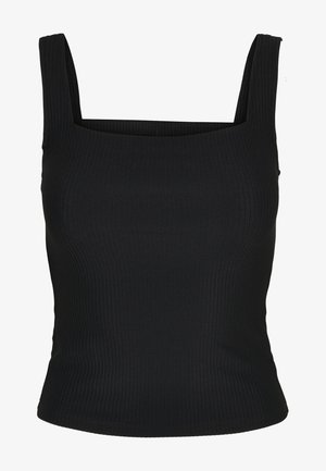 LADIES SQUARD NECKLINE RIB TOP - Top - schwarz