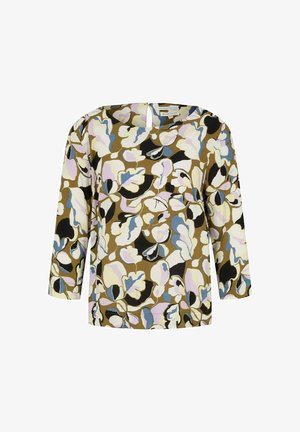 Blouse - olive colorful floral design