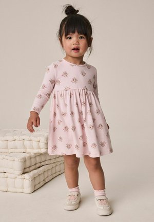 Next, REGULAR FIT - LONG SLEEVE EMBROIDERED RIBBED DRESS - Jersey dress - pink floral