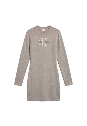Calvin Klein Jeans, LOGO MINIDRESS - Abito in maglia - grey heather
