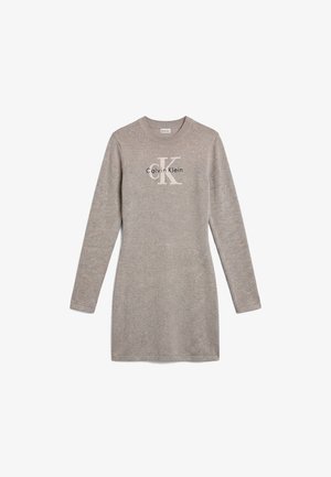 Calvin Klein Jeans, LOGO MINIDRESS - Φόρεμα-πουλόβερ - grey heather