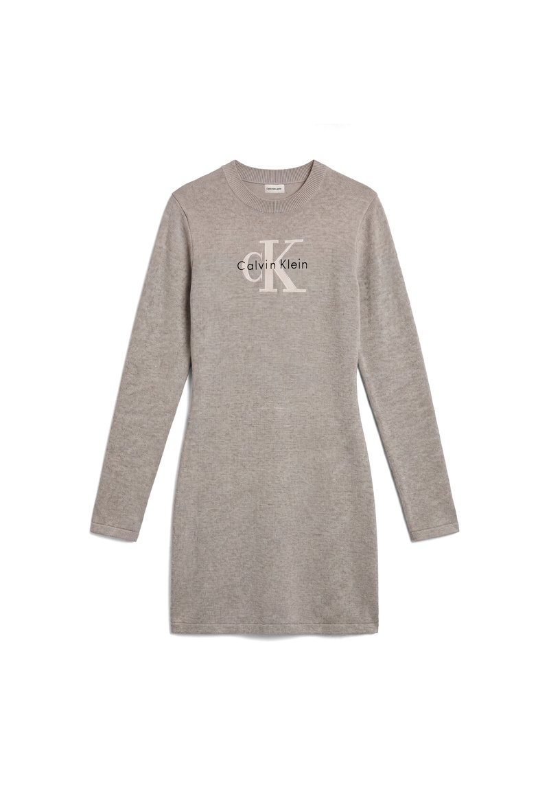 Calvin Klein Jeans LOGO MINIDRESS - Jumper dress - grey heather/grey