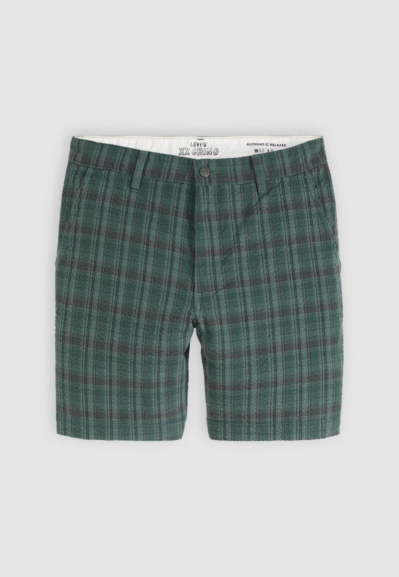 Pantaloncini chino da uomo a quadri verdi con chiusura a bottone e passanti per cintura, taglia W32 dalla collezione Levi's XX Chino.