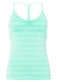 Minti vihreä toppi, jossa on slim fit -muotoilu, pystysuorat raidat, koottu etuosa ja kaksinkertainen hihnasuunnittelu takana.