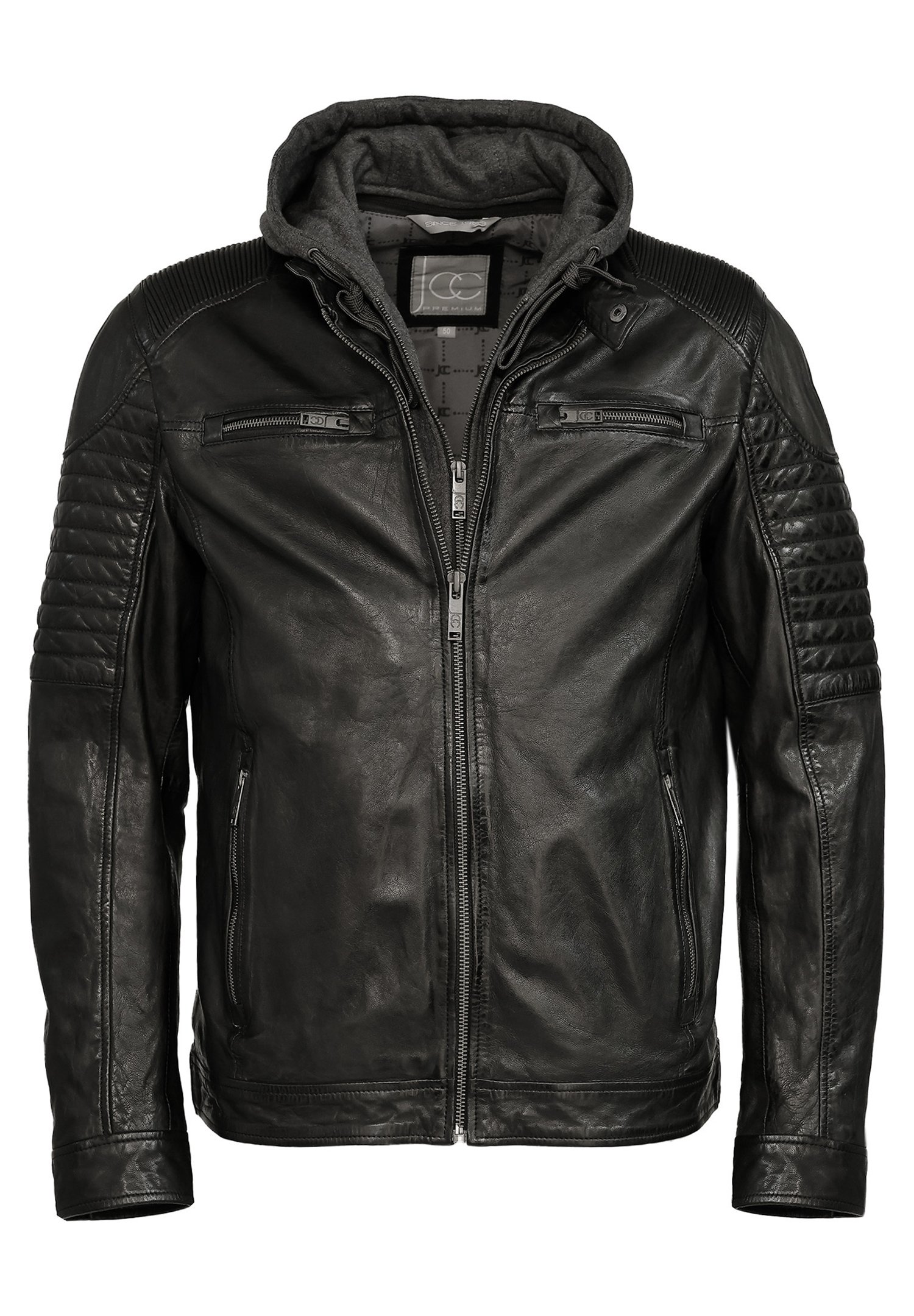 JCC Leather jacket - black - Zalando
