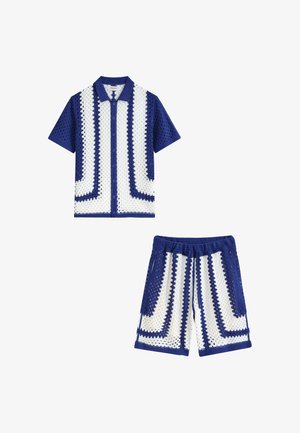 FRILIVIN, ENSEMBLE CHEMISE SHORT CROCHET SET - Short - bleu marine