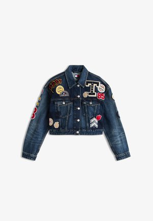 Tommy Jeans, RELAXED CROP TRUCKER - Τζιν μπουφάν - dark denim