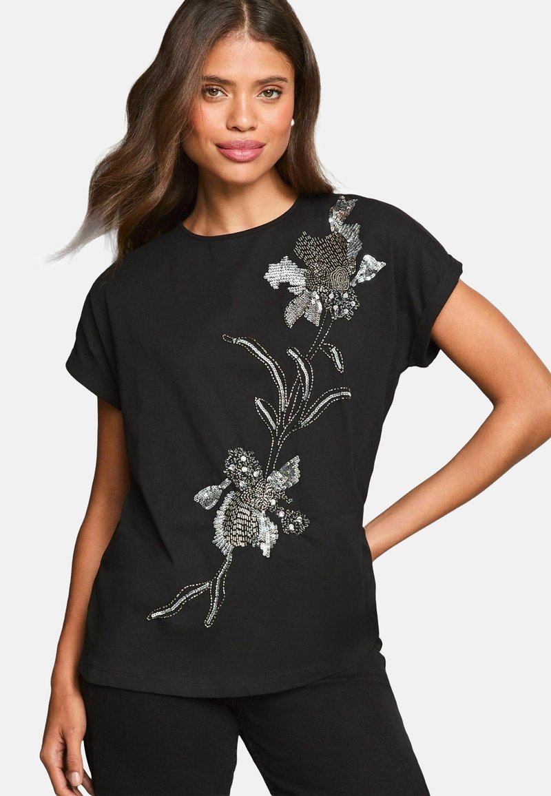 Lipsy REGULAR FIT - EMBELLISHED ARTWORK - Triko s potiskem - black