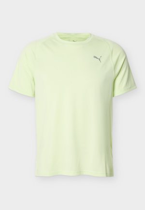 Világoszöld rövid ujjú sportpóló kerek nyakkal, bal oldalon apró szürke Puma logóval.
