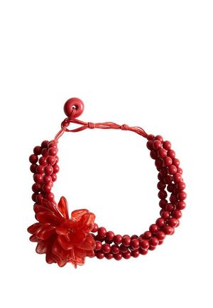 BALL WITH FLOWER DETAIL - Ketting - red