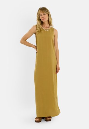Grain de Malice, ROBE LONGUE DROITE FLUIDE SANS MANCHES - Robe longue - beige