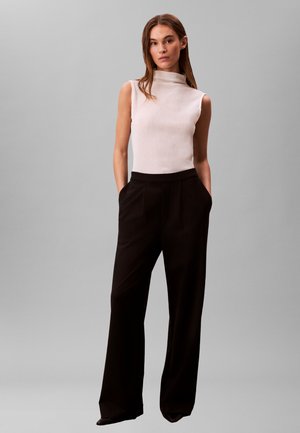 PONTE WIDE LEG PANT - Püksid - black