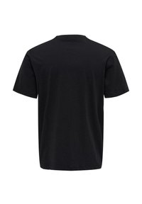 Schwarzes Kurzarm-T-Shirt aus Baumwolle. Verfügt über einen Rundhalsausschnitt und eine lockere Passform, mit glattem Stoff und ohne sichtbare Muster oder Akzente.