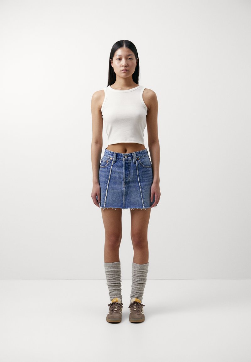 Levi's® RECRAFTED ICON SKIRT - Jeansrock - novel notion/blue denim ...