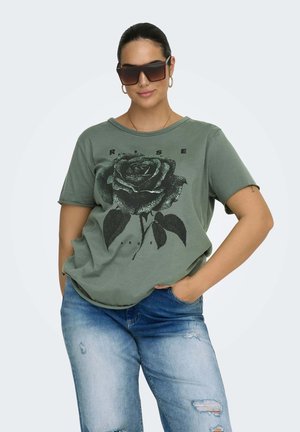 ONLY Carmakoma CARLUCA LIFE  - T-shirts med print - laurel wreath print:lucy rise
