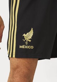 Fekete sportnadrág arany oldalsávokkal, arany sas logóval és "MÉXICO" felirattal az alsó lábszáron. Simább és könnyű anyag.