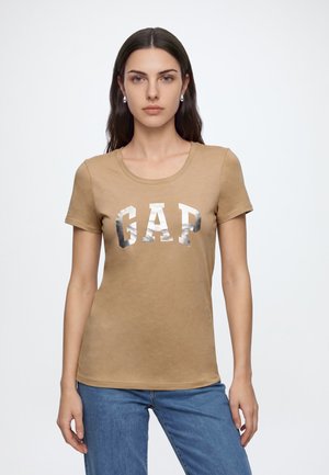 GAP CLASSIC NOVELTY - Тениска с щампа - camel hair