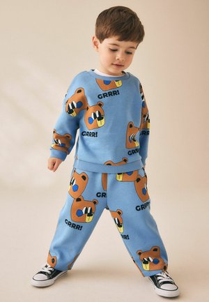 Next, REGULAR FIT - ALL OVER PRINT CREW JOGGER SET - Dressikomplekt - blue