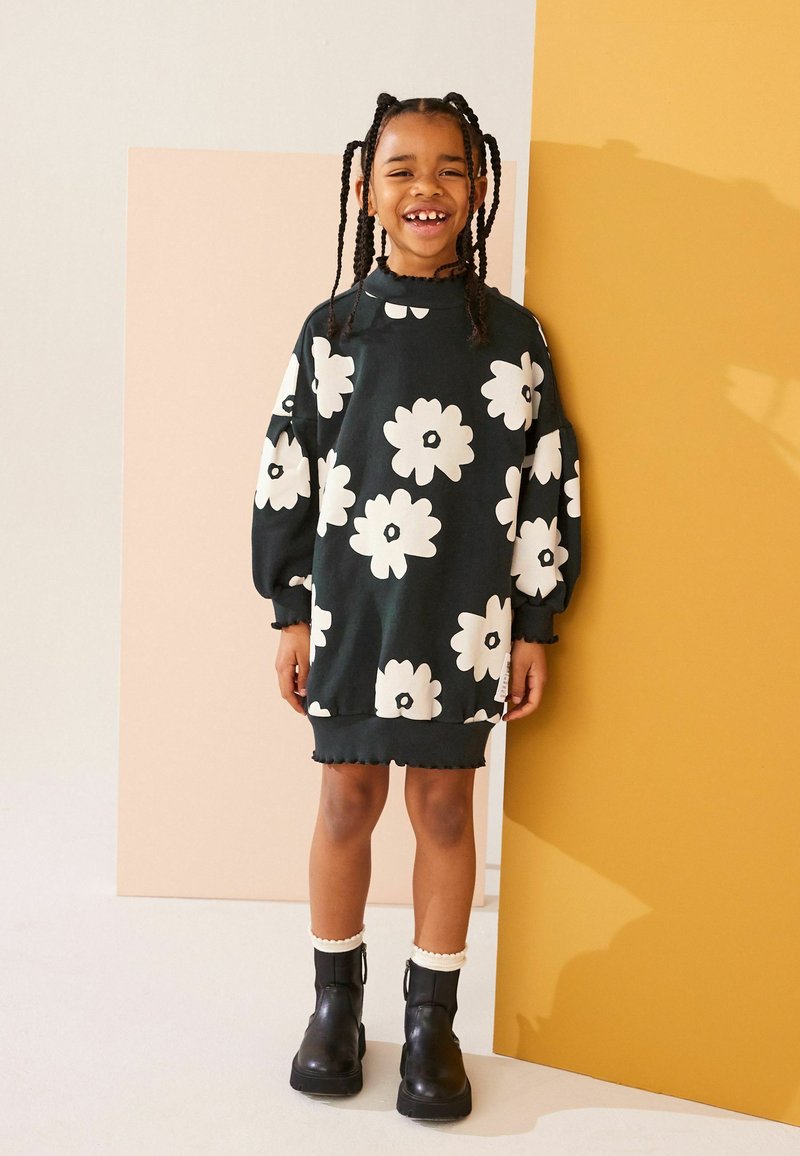 Next REGULAR FIT - Haljina s naramenicama - black white flower