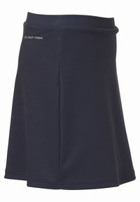 Falda deportiva de color azul marino hecha de tela que absorbe la humedad, con una cintura ajustada y una silueta sencilla con una textura suave.