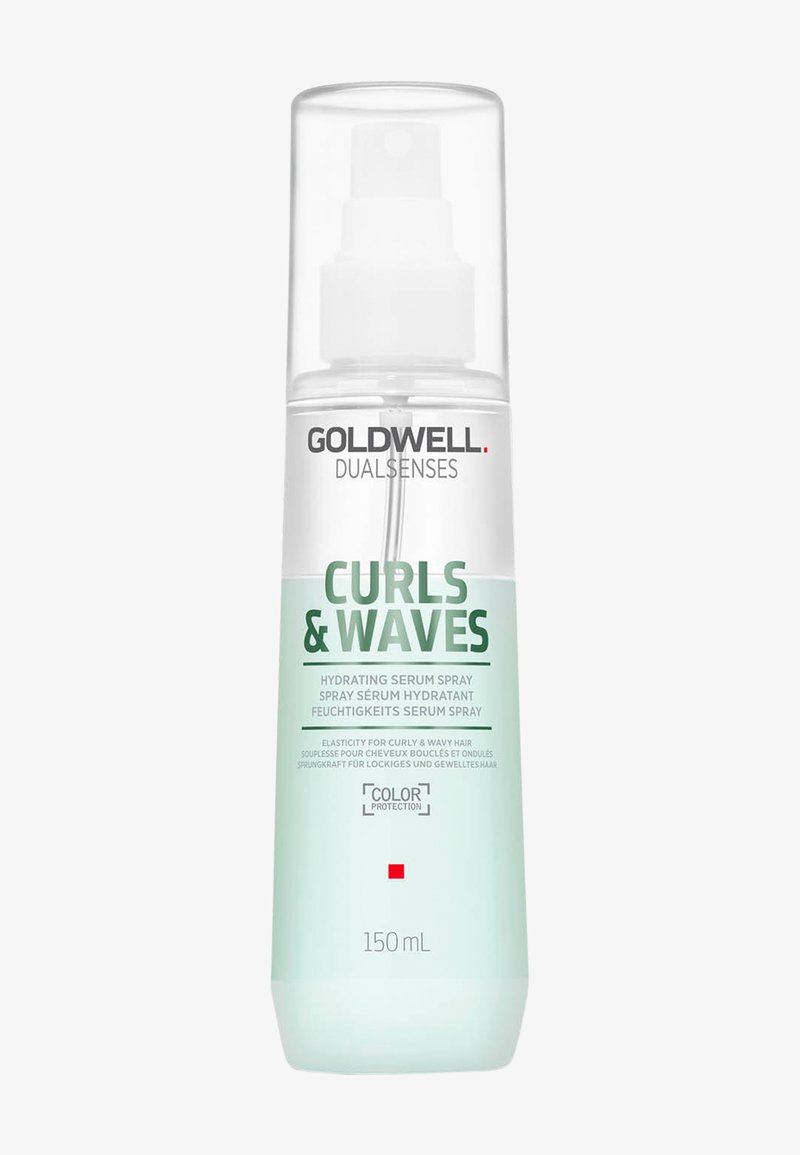 Goldwell Dualsenses Curls & Waves feuchtigkeitsspendendes Serum-Spray für Elastizität bei lockigem und welligem Haar, 150 ml Flasche mit Sprühkopf.