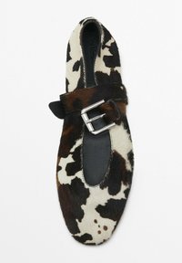 Massimo Dutti PRINTED FLATS WITH BUCKLE  - Ballerina's met enkelbandjes - brown