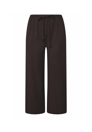 Yours Clothing, PLUS SIZE WIDE LEG TROUSERS - Pantalon classique - dark brown