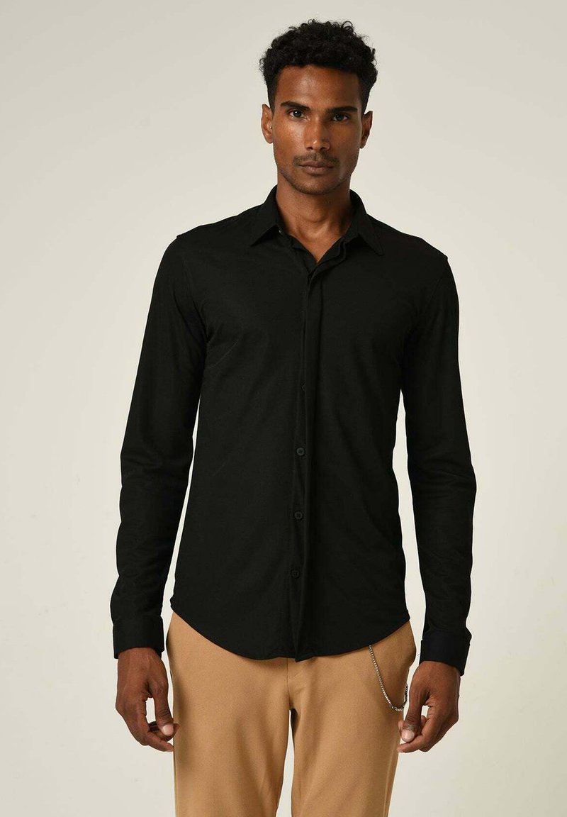 Antioch SLIM FIT HIDDEN BUTTON LONG SLEEVE Shirt black Zalando.de
