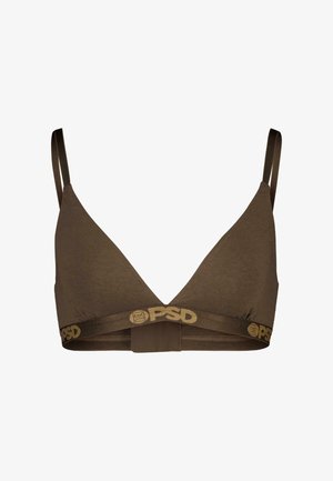 Kohvtriibuline bralet, mis on valmistatud pehmest kangast ja mille allosas on logoga elastne riba. Reguleeritavad õlapaelad ja sile tekstuur.