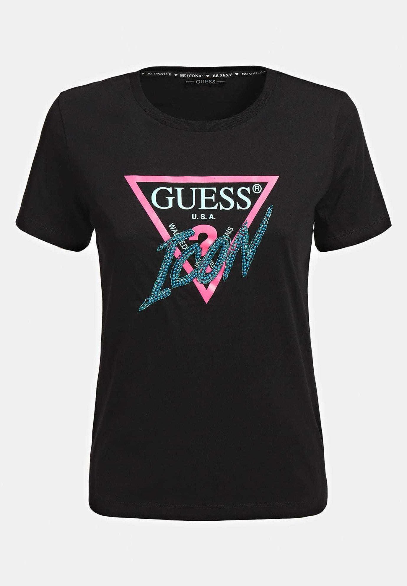 Guess T-shirt imprimé - schwarz/noir - ZALANDO.FR