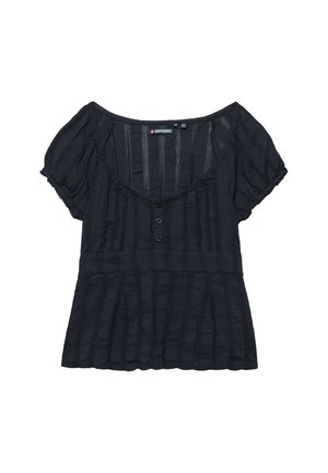 Superdry & Co, SUPERDRY ATHLETIC ESSENTIALS HALF BUTTON TOP. - Bluse - eclipse navy
