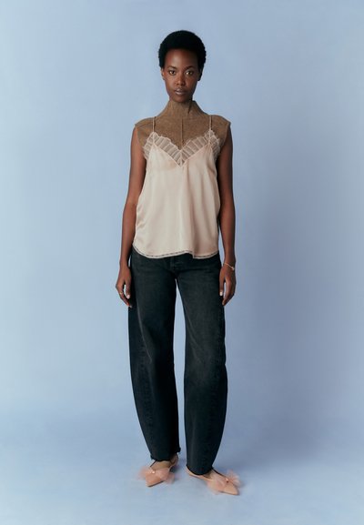 Agolde LUNA PIECED - Jean droit - washed black