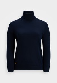 SILK BLEND TURTLENECK SWEATER - Pulover - navy