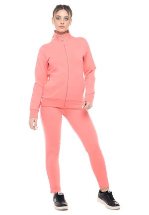 LEONE 1947, WOMAN HIGH COLLAR NEW BASIC - Sweat zippé - coral