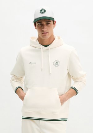 Marc O'Polo MOP CLUB '67 FOOTBALL HOODIE - Hoodie - white