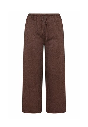 Yours Clothing, PLUS SIZE WIDE LEG TROUSERS - Trousers - chocolate