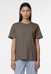 Pieces PCRIA SS SOLID TEE NOOS - Paprasti marškinėliai - morel