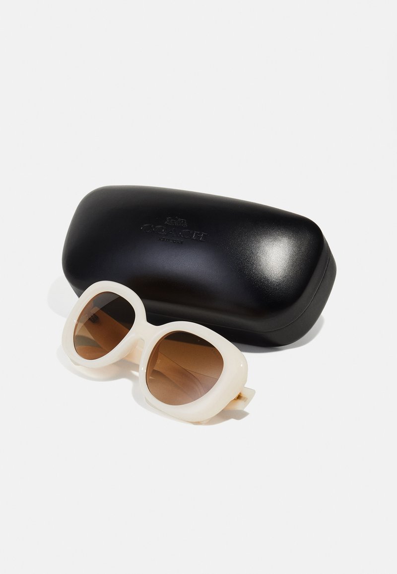 Coach Brown Gradient Sunglasses with White Embossed Case Coach White Sunglasses for Women for sale | eBay main image 4