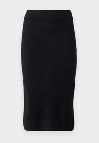 pure cashmere STRAIGHT MIDI SKIRT - Pouzdrová sukně - black