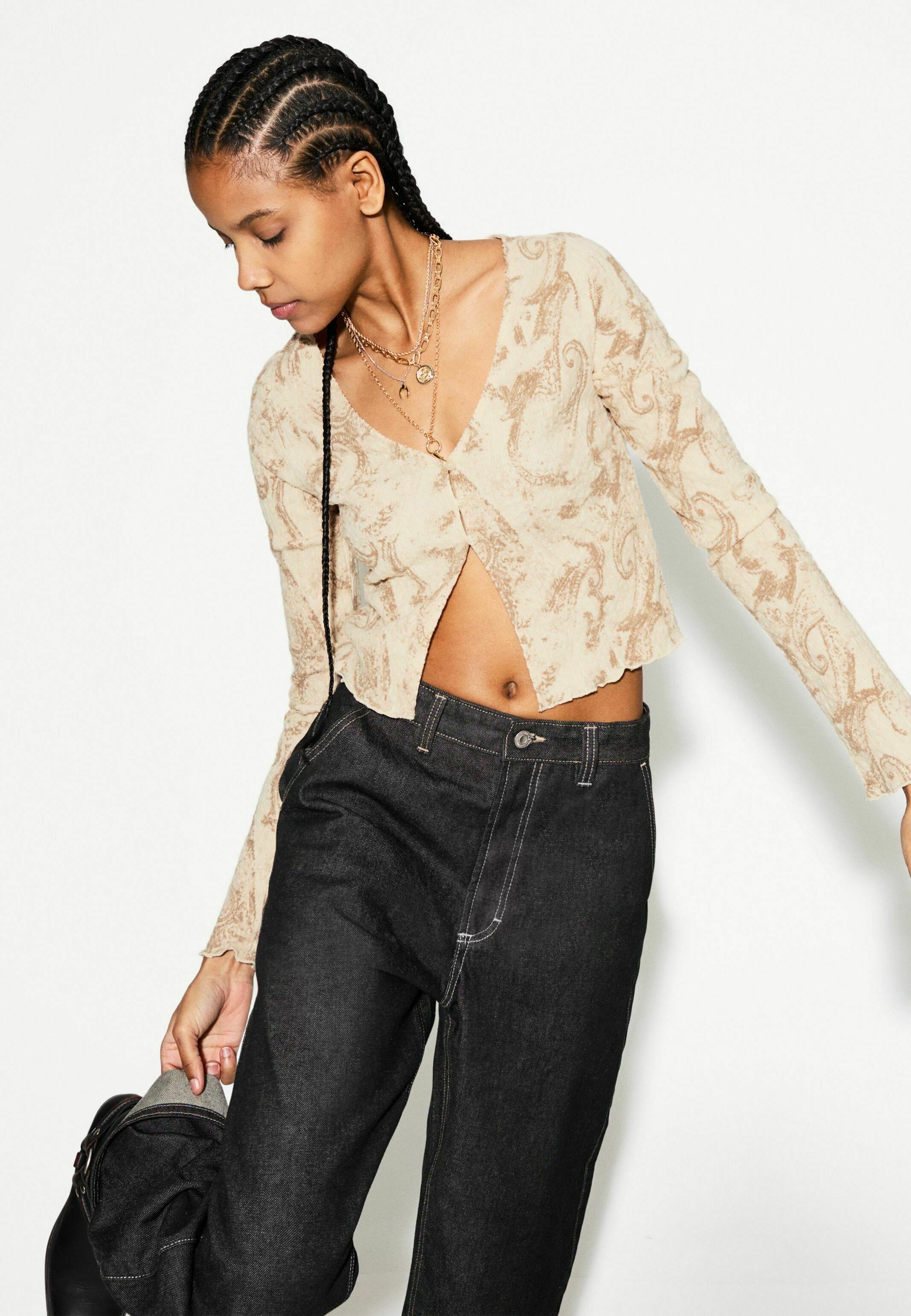 Bershka Cardigan sand