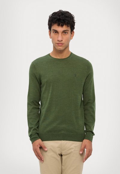 Polo Ralph Lauren SLIM FIT WASHABLE WOOL CREWNECK JUMPER - Strickpullover - classic olive heather