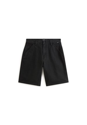 Černé džíny šortky s rovný střih, standardním pasem, pěti kapsami a jemnou značkovou nálepkou nad přední kapsou.