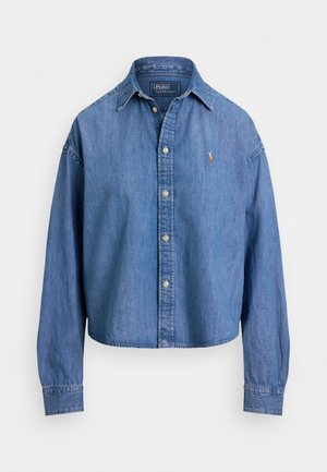 Polo Ralph Lauren CROPPED BOXY DENIM SHIRT - Hemdbluse - zaia wash