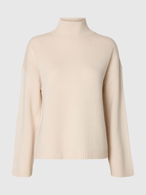 Selected, SLFCILLE LS KNIT HIGH NECK NOOS - Pullover - snow white
