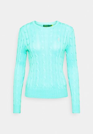 Stickad tröja - turquoise